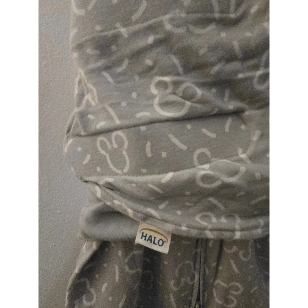 HALO SleepSack Swaddle Disney Mickey Mouse Grey Newborn 0-3M Wearable Blanket